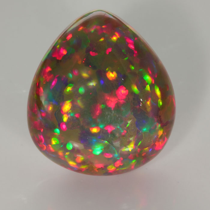 Ethiopian Black Opal Pearshape Cabochon 20.95 Carats