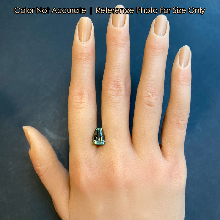 blue green fancy tanzanite gemstone size reference