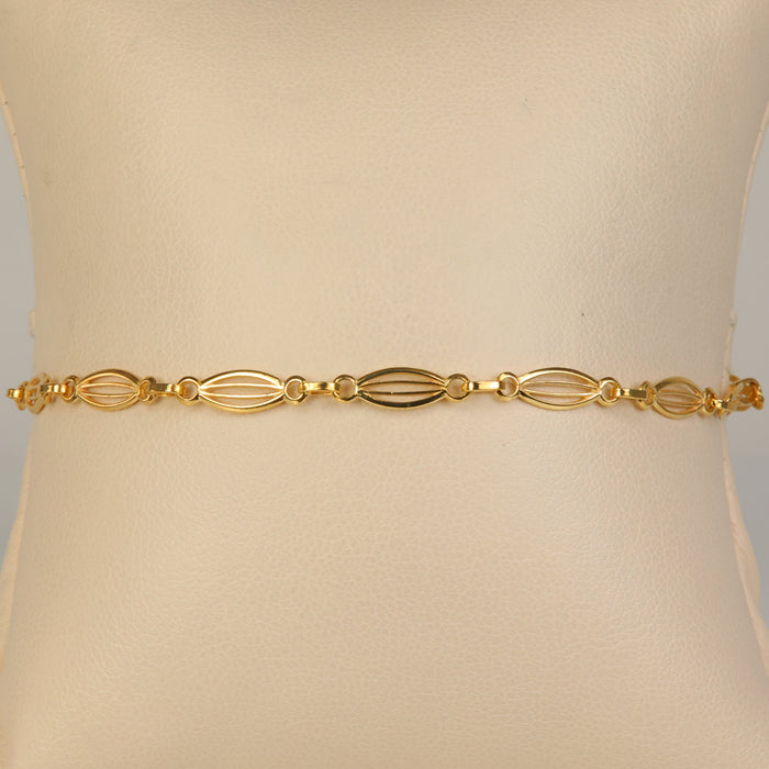 yellow gold fancy link bracelet anklet