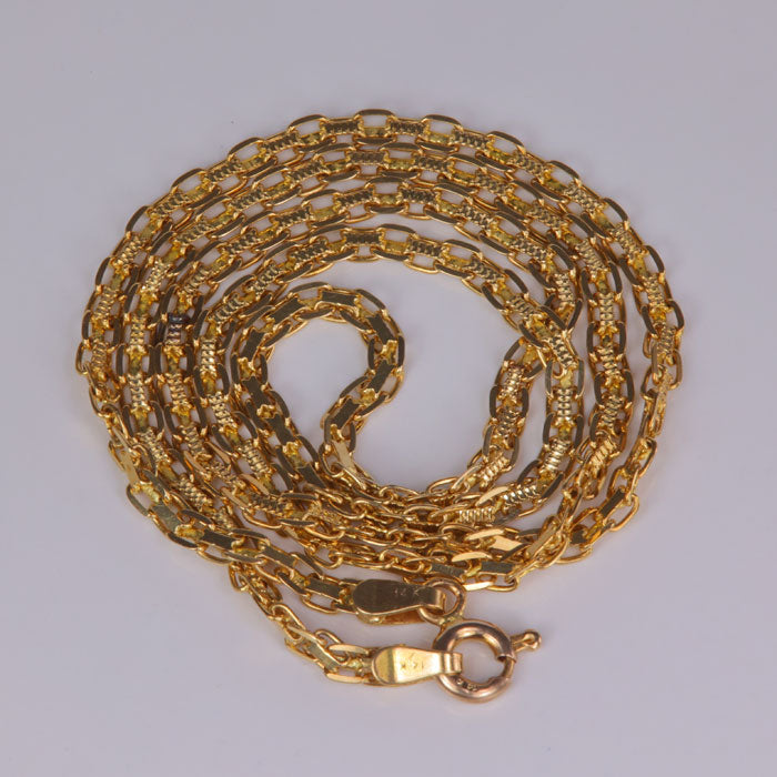 yellow gold flat bismarck link estate chain