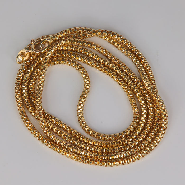 yellow gold estate piece double box link chain