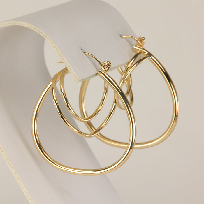 yellow gold earrings with intertwined loops