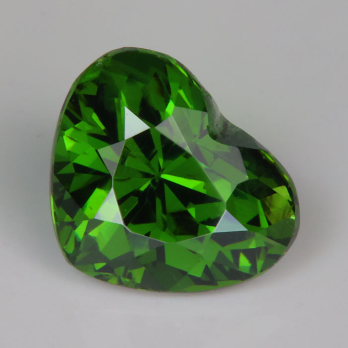 Green Color Zircon Heart Shape Brilliant Cut Gemstone