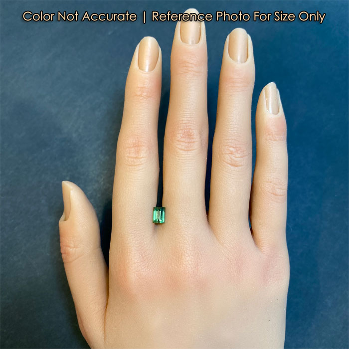 green emerald cut tourmaline size