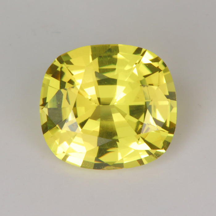 antique cushion greenish yellow sapphire from madagascar