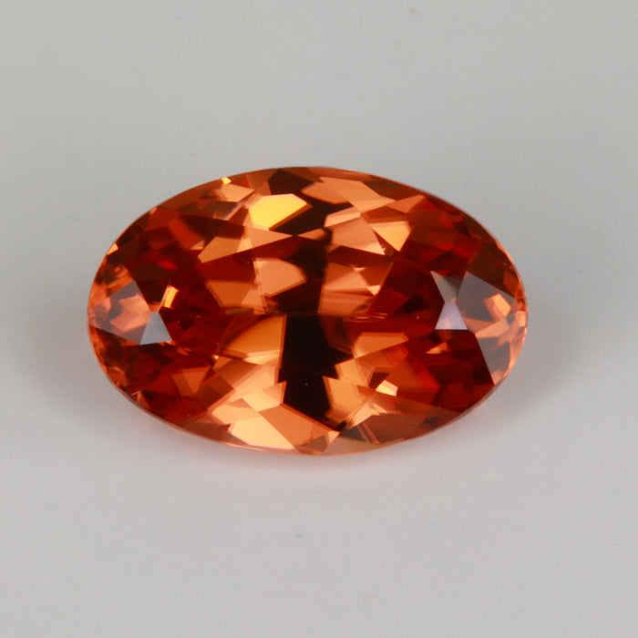 imperial zircon oval cut gemstone pinkish orange
