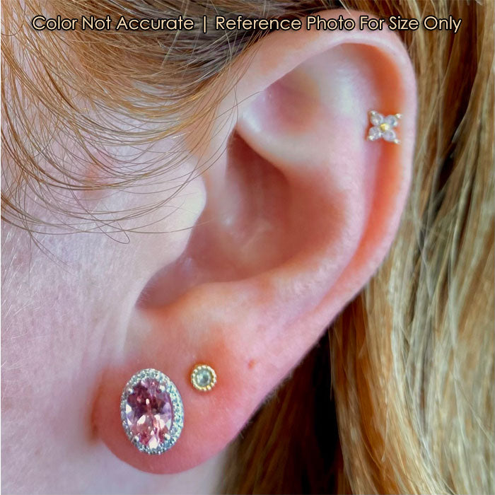 garnet stud earrings with diamonds size reference