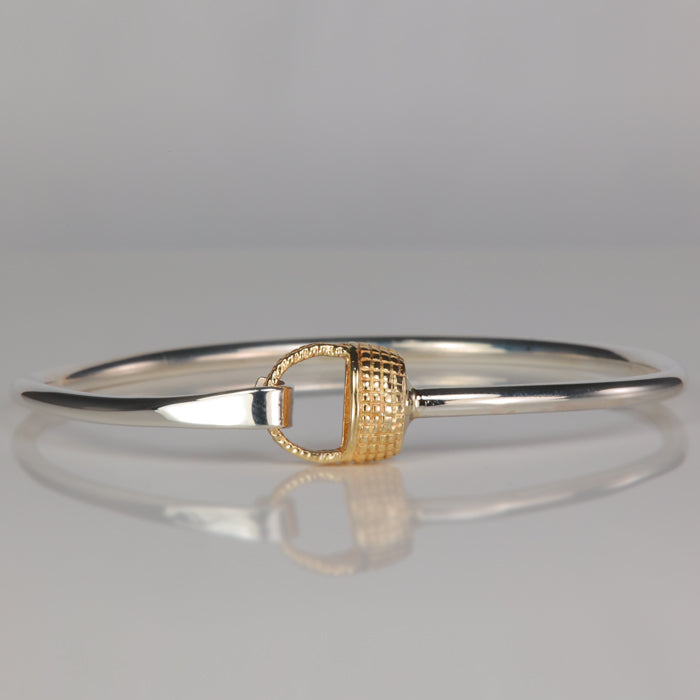 sterling silver and yellow gold bangle with Nantucket basket