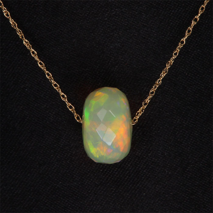 Faceted Ethiopian Opal Bead Necklace