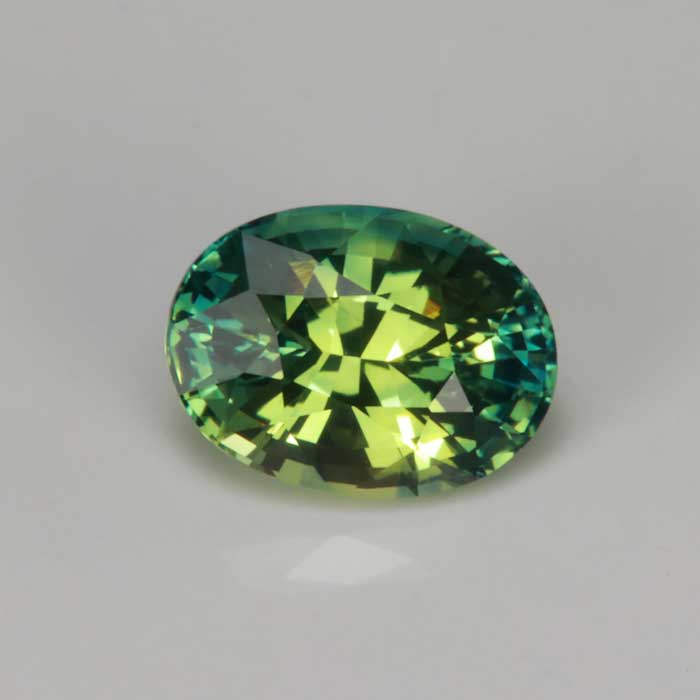yellow blue green sapphire gemstone oval cut