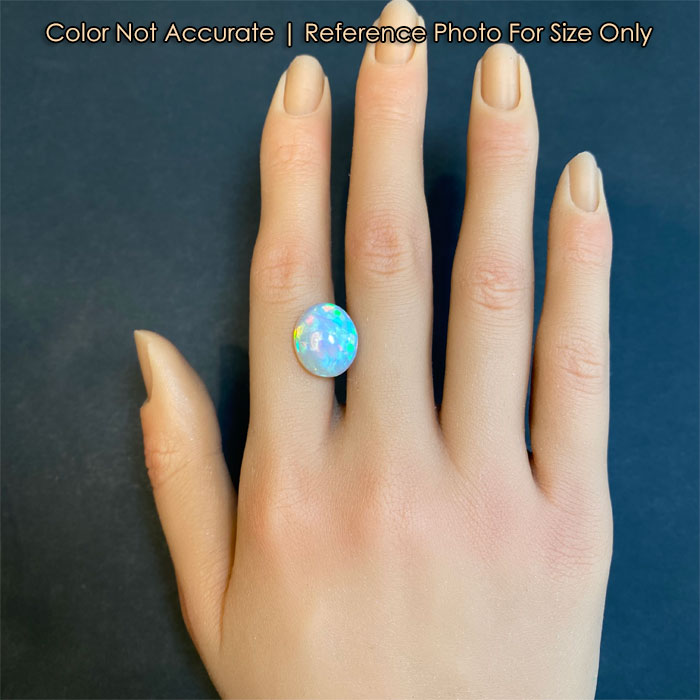 opal gemstone from ethiopia on hand