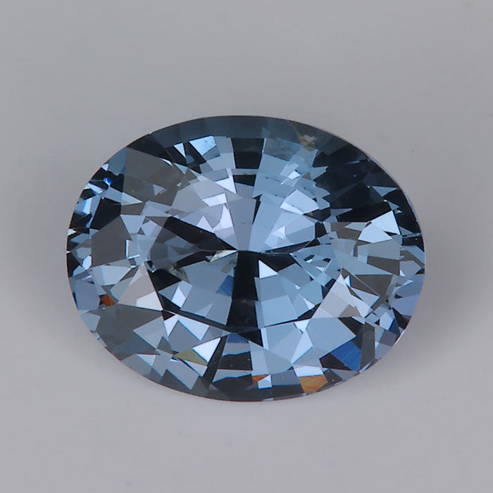 oval cut blue gray spinel gem great dispersion