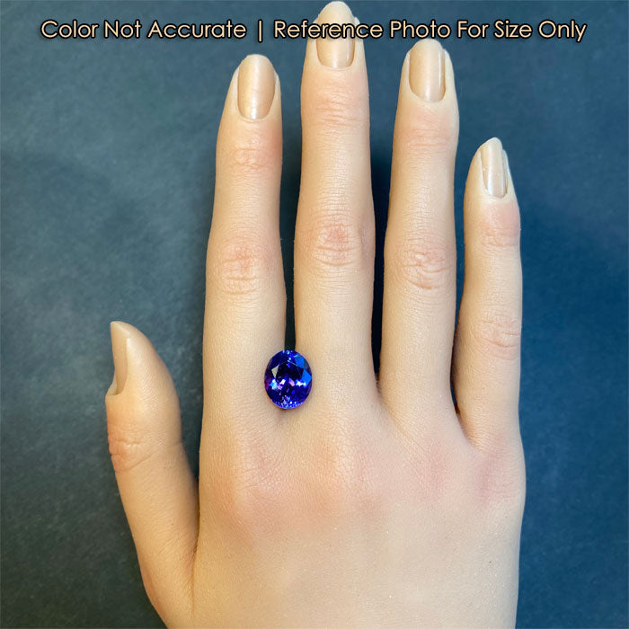 oval cut violet blue tanzanite size reference