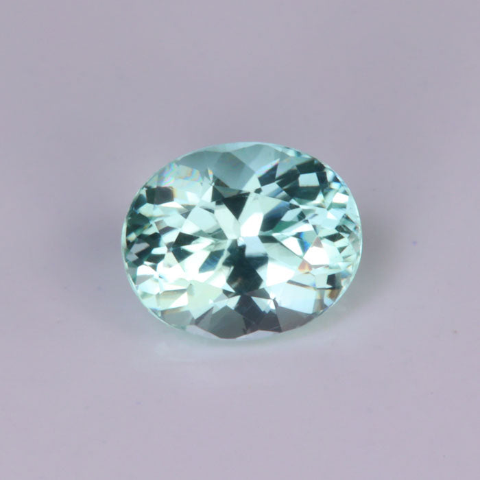 oval cut greenish light blue tourmaline gemstone