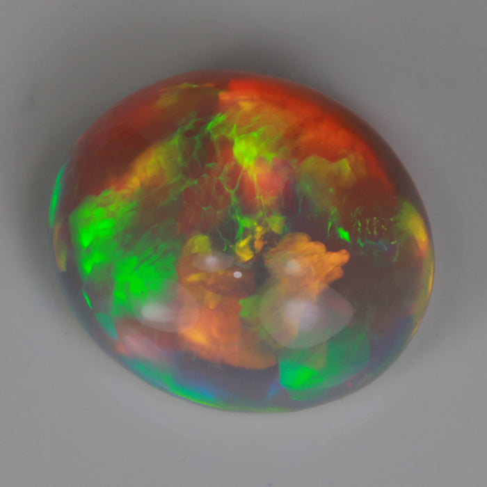 oval cut colorful opal gemstone