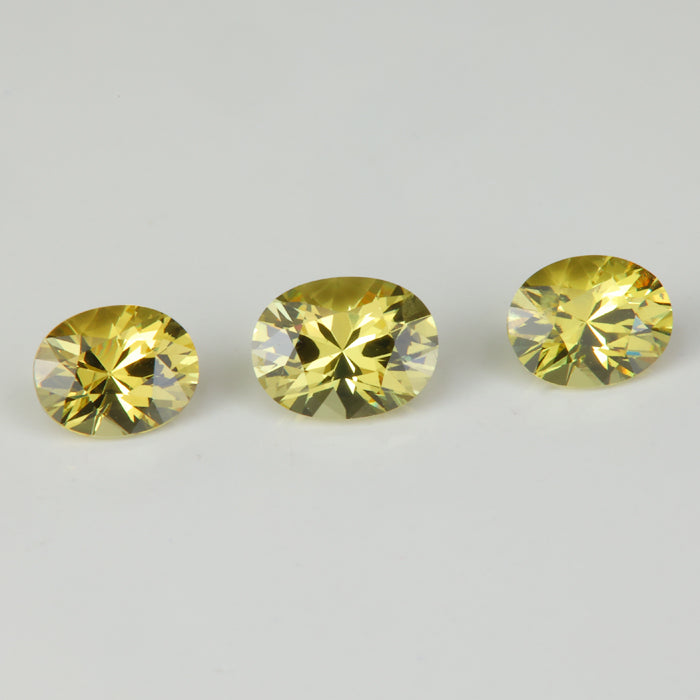 oval cut greenish yellow natural mali garnet gemstones trio