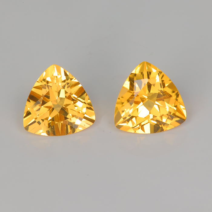 yellow color natural scapolite gemstones trilliant cut pair rare