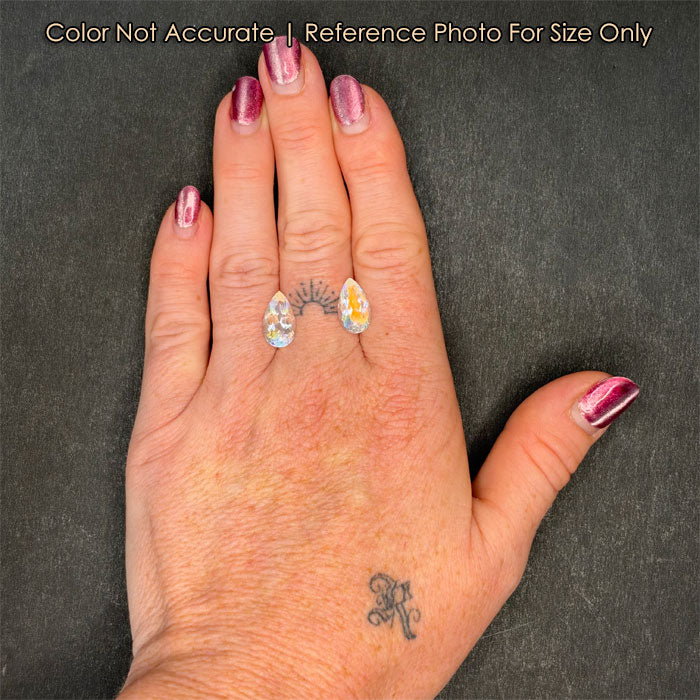 rainbow moonstone pair on hand size