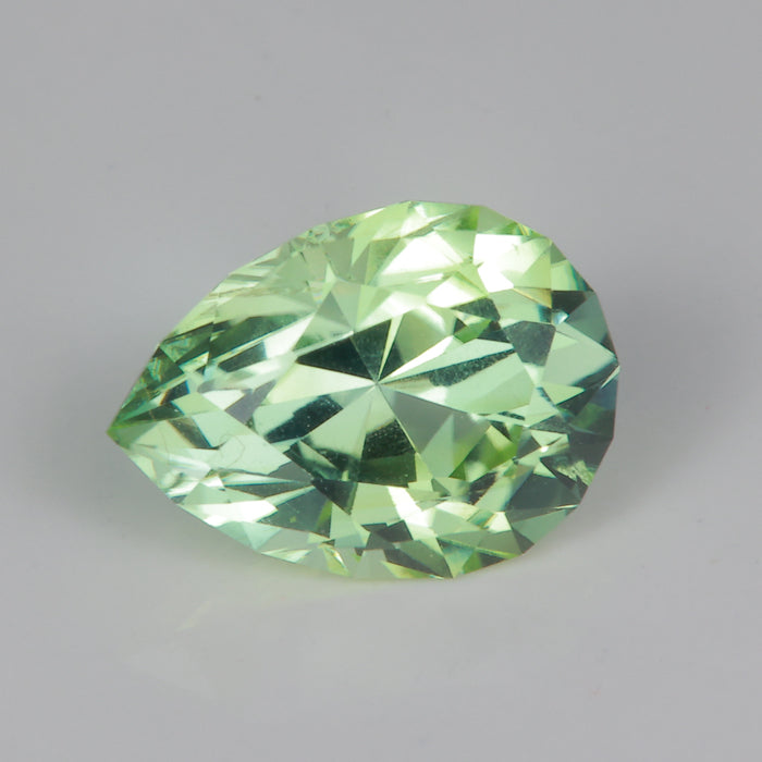 light blue green pear shape brilliant tourmaline gemstone