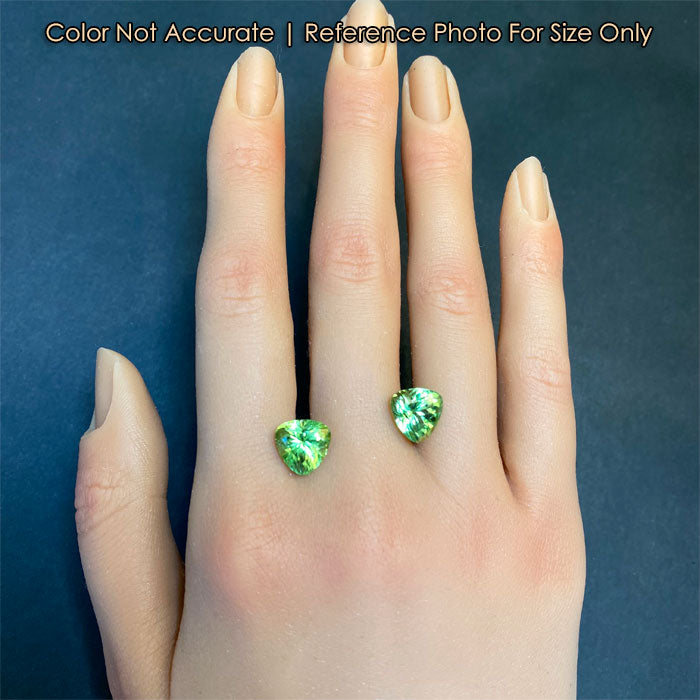 Pair of Trilliant Cut Peridot From Pakistan 8.36 Carats