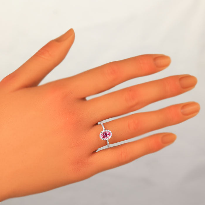 Mahenge Pink Spinel Ring with Fine Diamonds 1.06 Carats