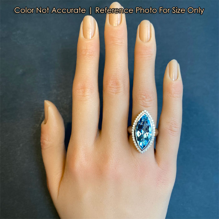 size of santa maria aquamarine ring on hand