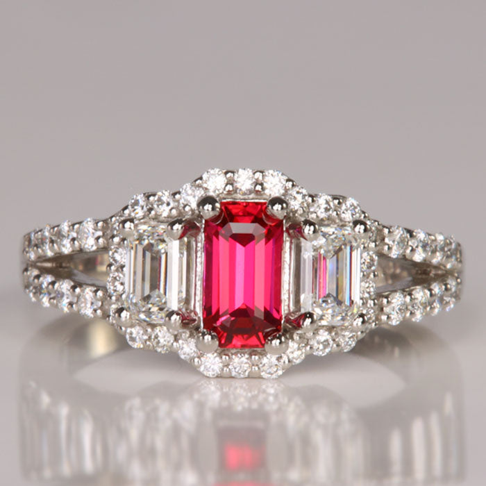 platinum ring ruby diamonds