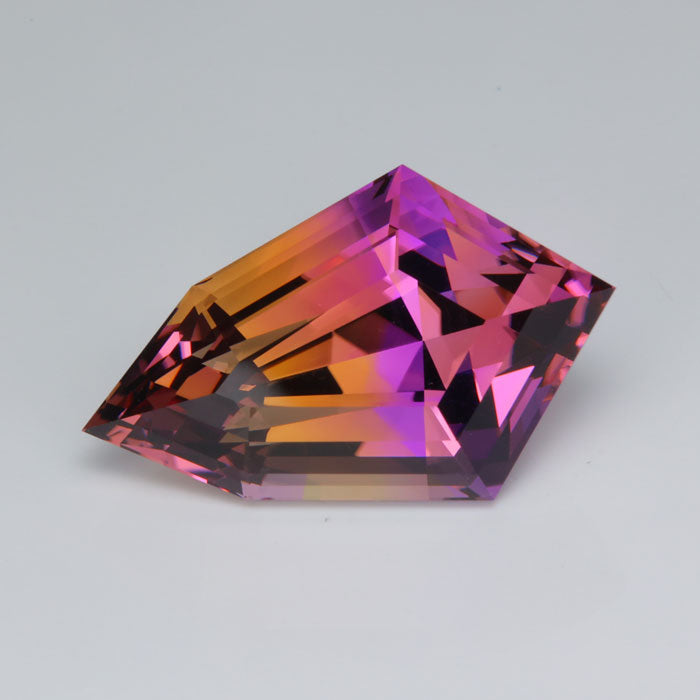 ametrine gemstone purple and yellow bicolor stepped kite cut