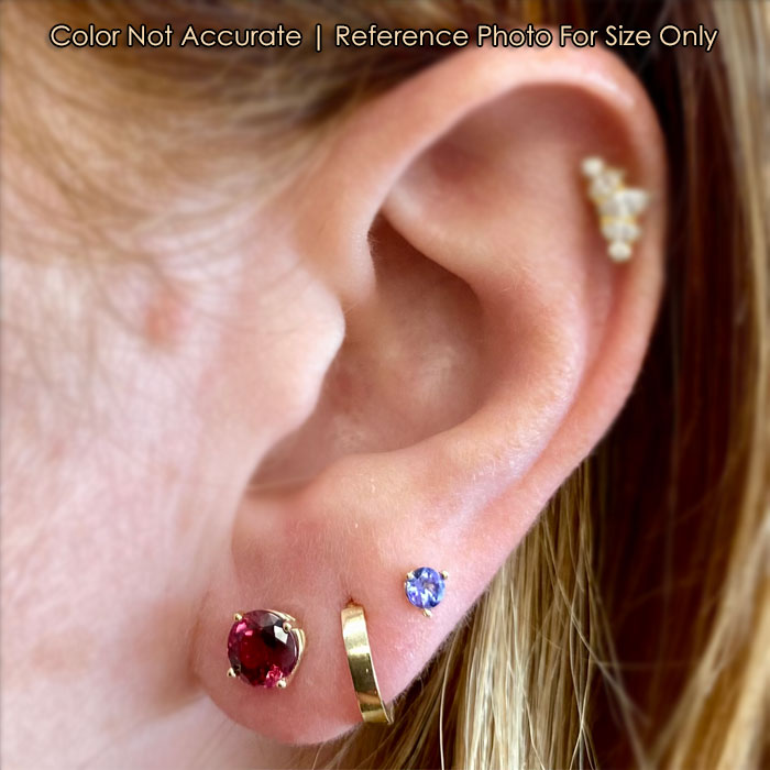yellow gold rhodolite garnet stud earrings