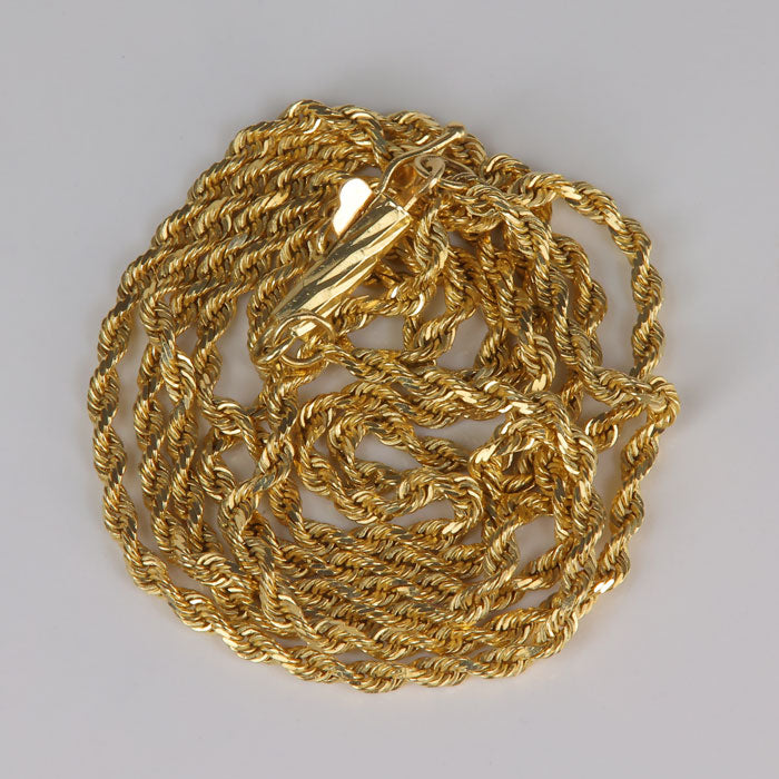 yellow gold estate rope chain