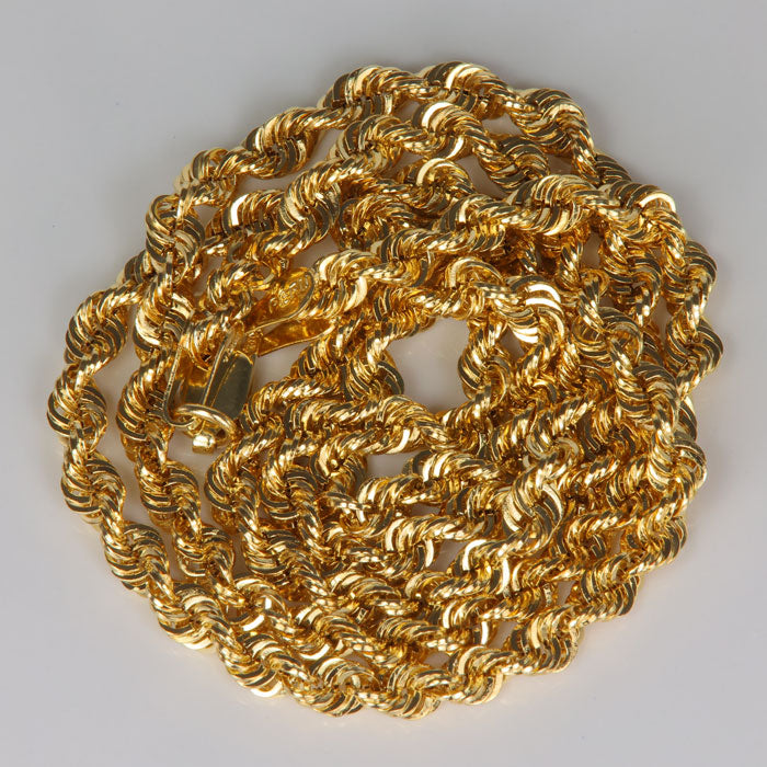 yellow gold rope link chain