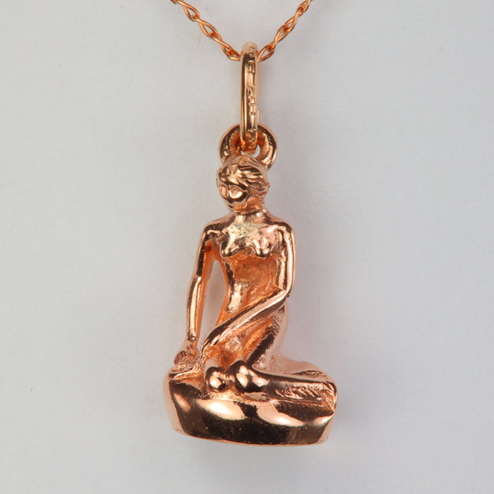 little mermaid of Denmark rose gold pendant charm