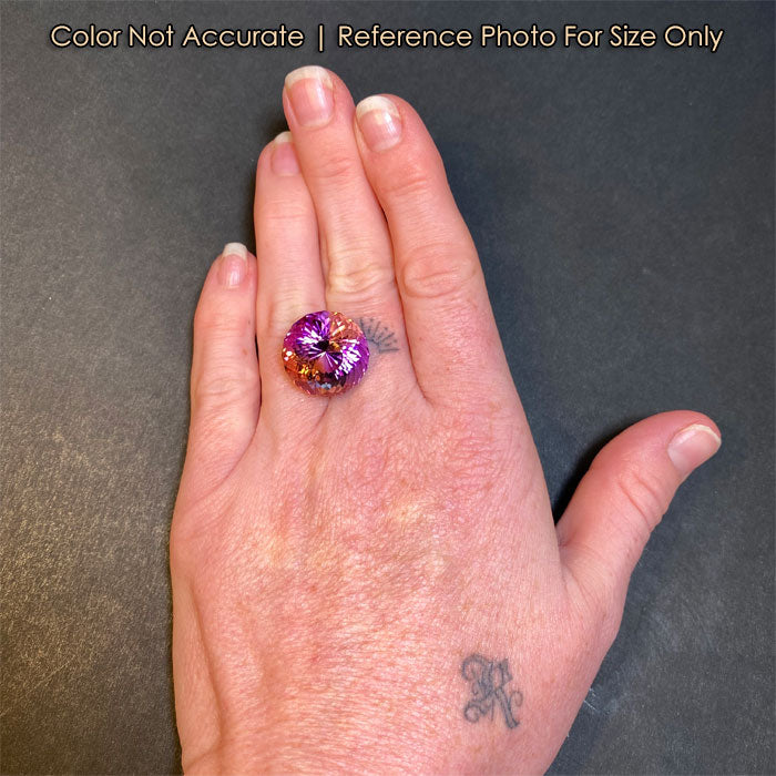 size of ametrine gemstone on hand