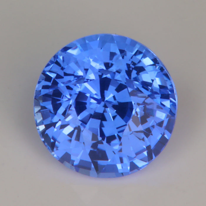 violet blue sapphire gem round brilliant step cut
