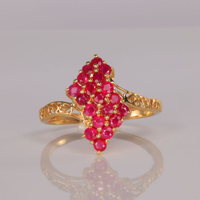 violet red ruby gemstone ring vintage 