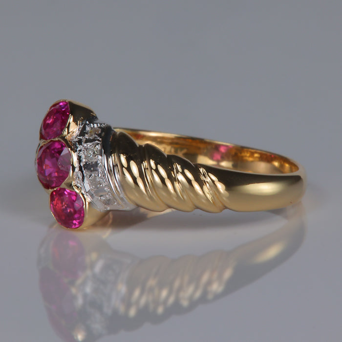 estate ruby and diamond accent ring