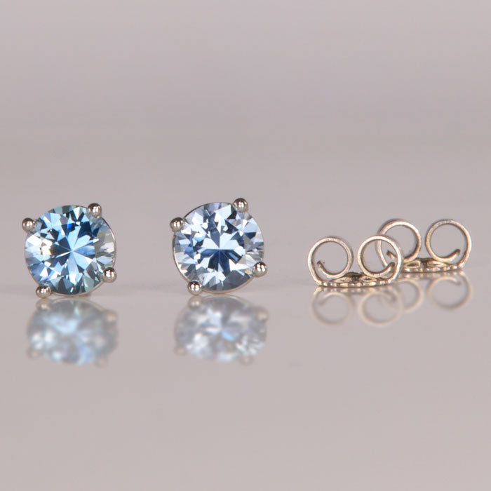 montana sapphire stud earrings white gold