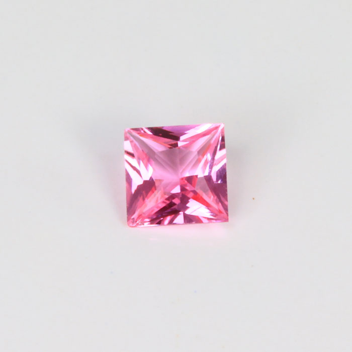 pink sapphire square brilliant cut gemstone