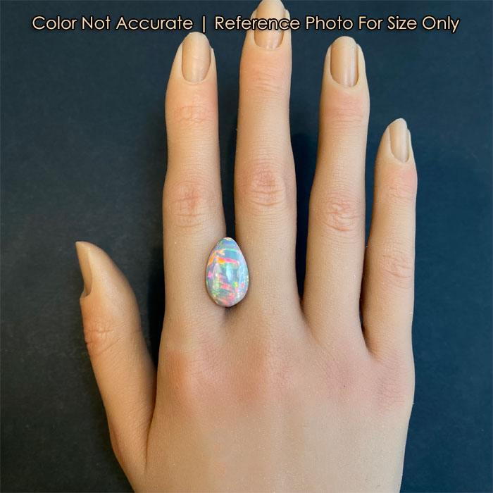 pear opal gem on hand for size