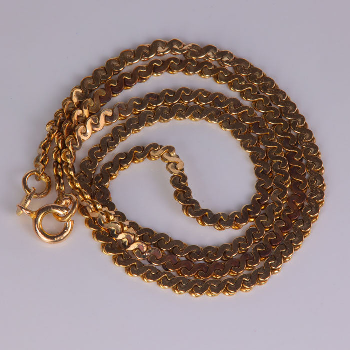yellow gold serpentine chain