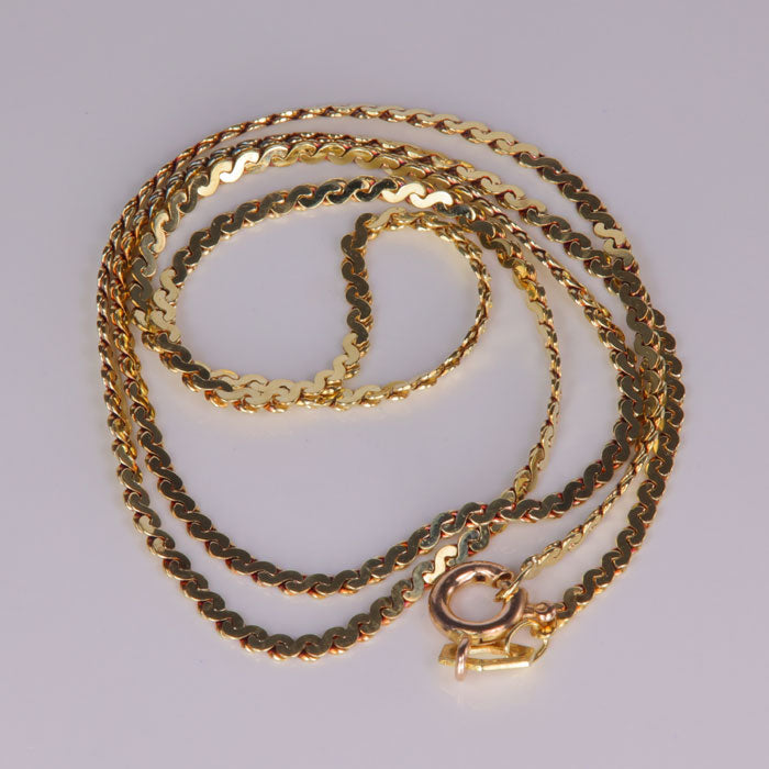 yellow gold estate chain serpentine link