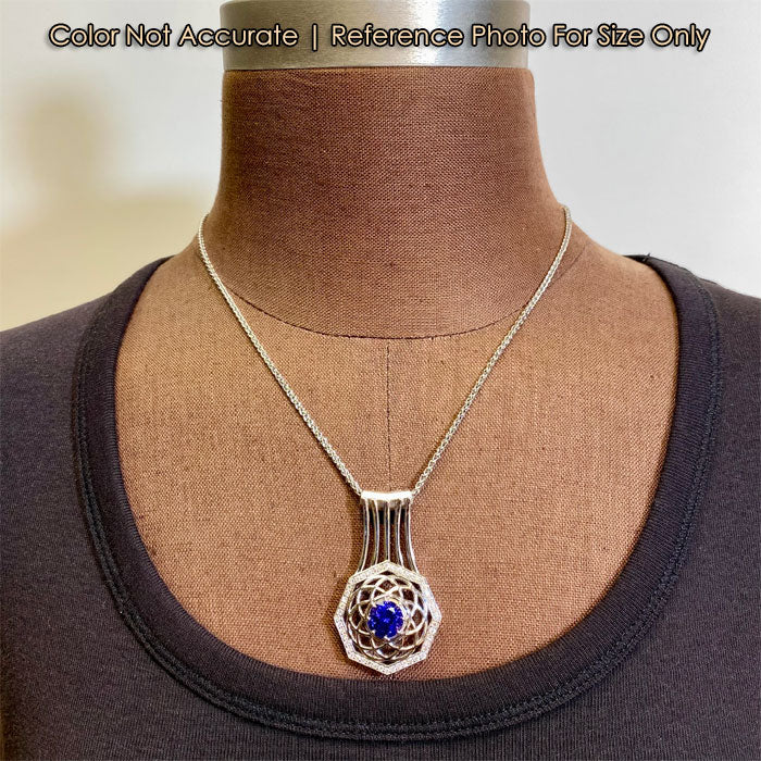 white gold tanzanite and diamond necklace size