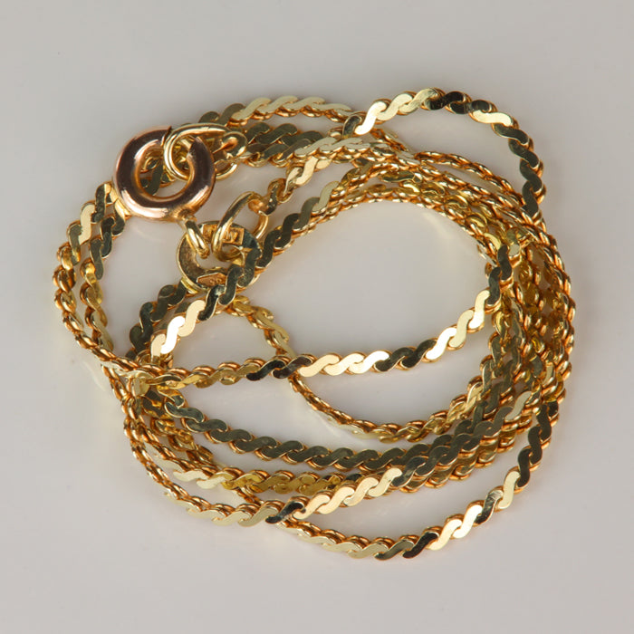 yellow gold s link estate chain