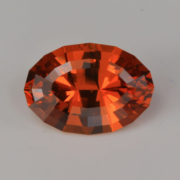 oval reddish orange spessartite garnet gem