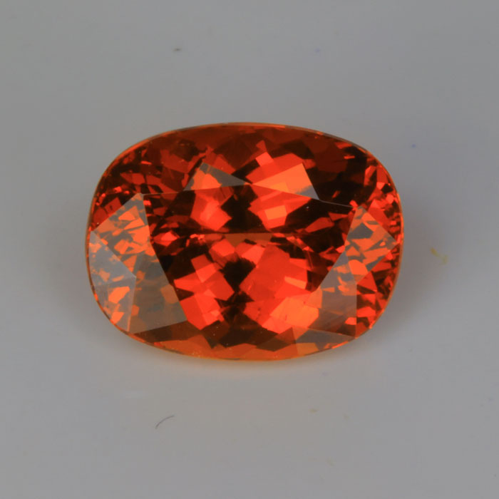 antique cushion red orange spessarite garnet gemstone