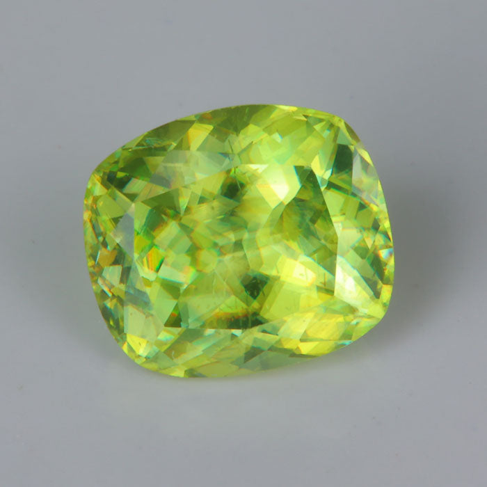 green color sphene rare natural gemstone antique cushion cut