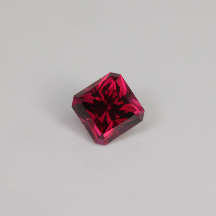 square barion cut garnet gemstone purple red violet