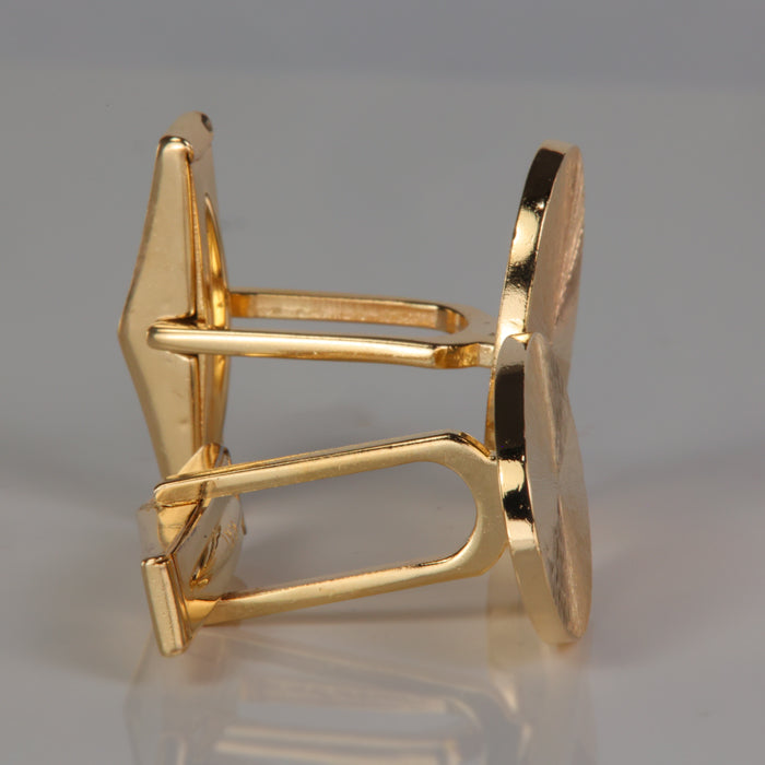 yellow gold estate cuff link pair