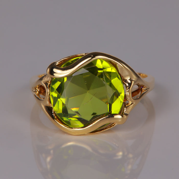 yellow gold synthetic spinel gemstone ring
