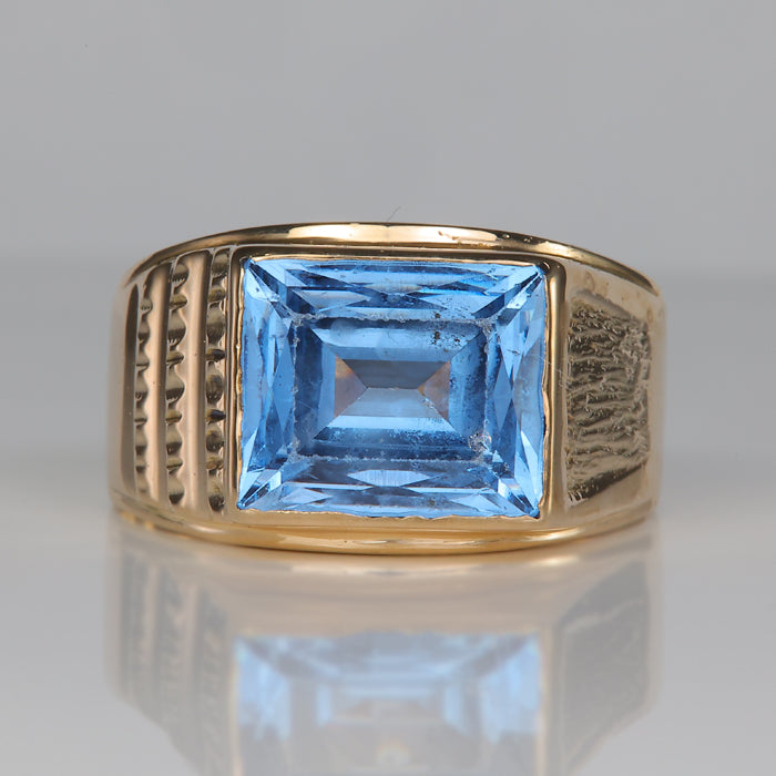 synthetic spinel gemstone ring